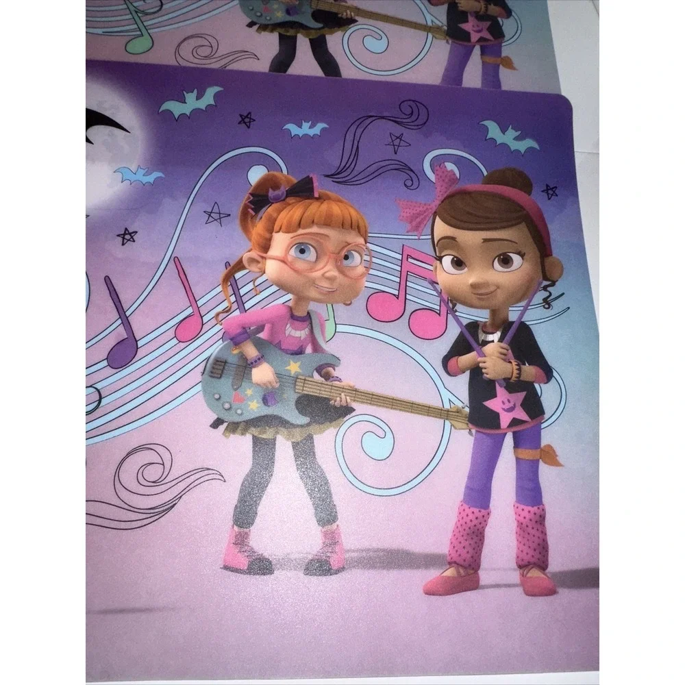Disney Vampirina Zak Designs Plastic Placemats Set 2 Purple Ghoul Girls BPA Free
